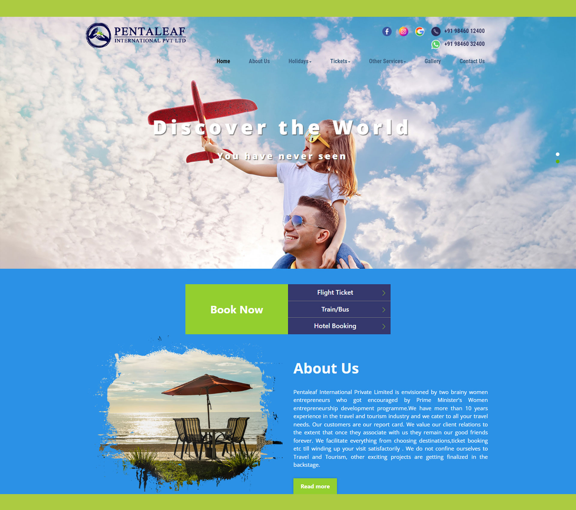 Pentaleaf International Private website screenshot from Maxcast archive