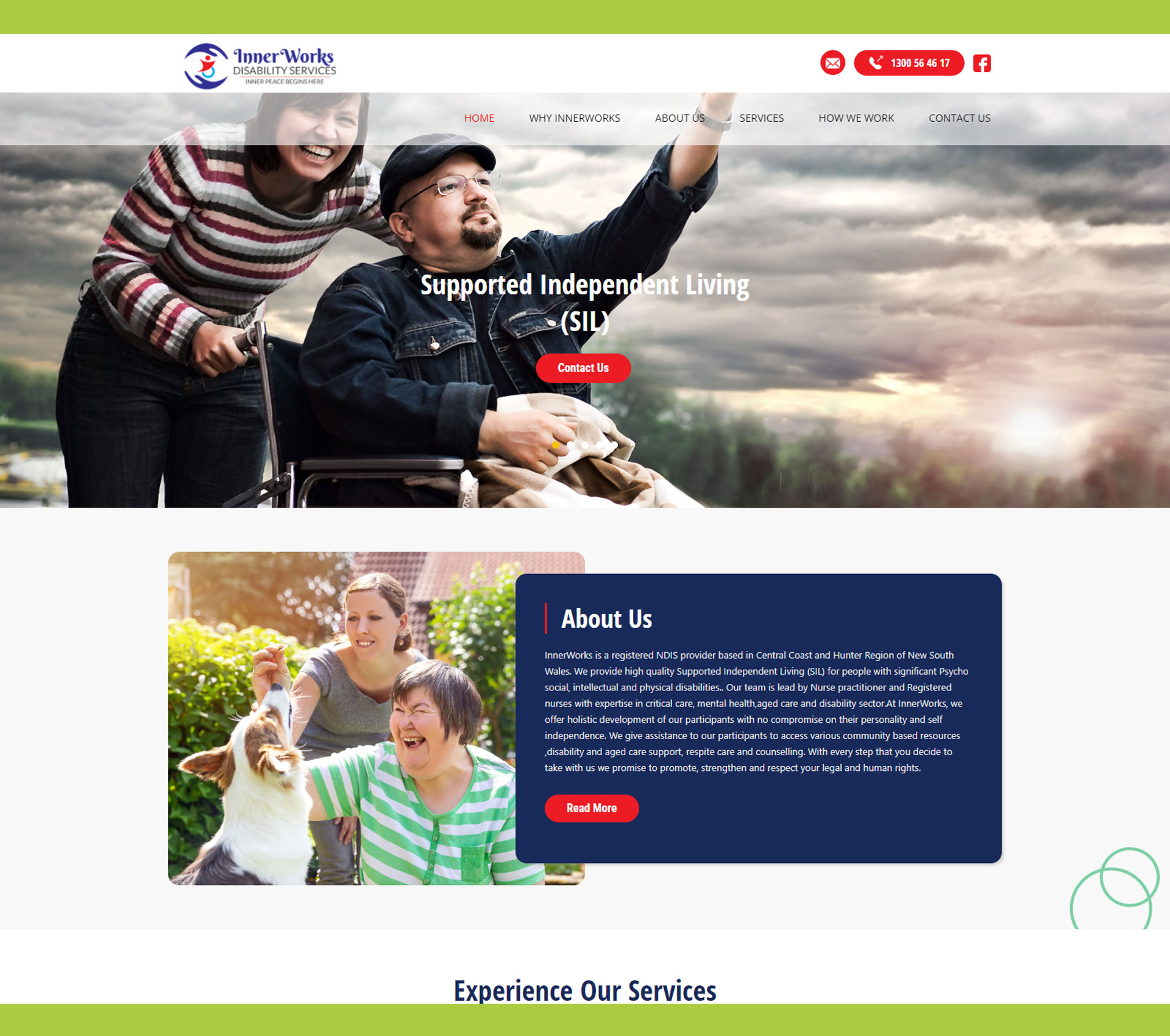Inner Works Disability Services website showcase