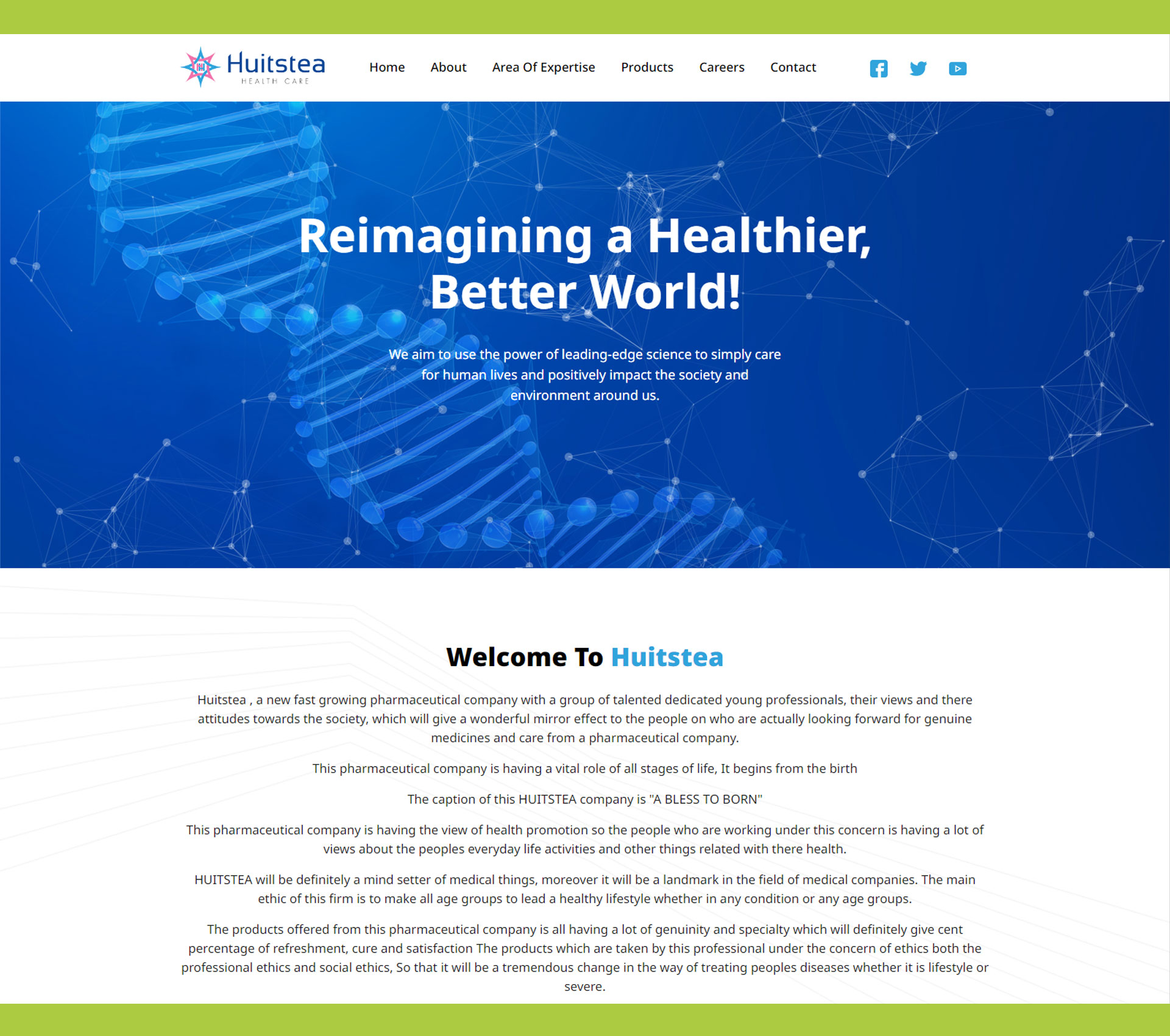 Huitstea Pharmaceutical Company website screenshot from Maxcast archive