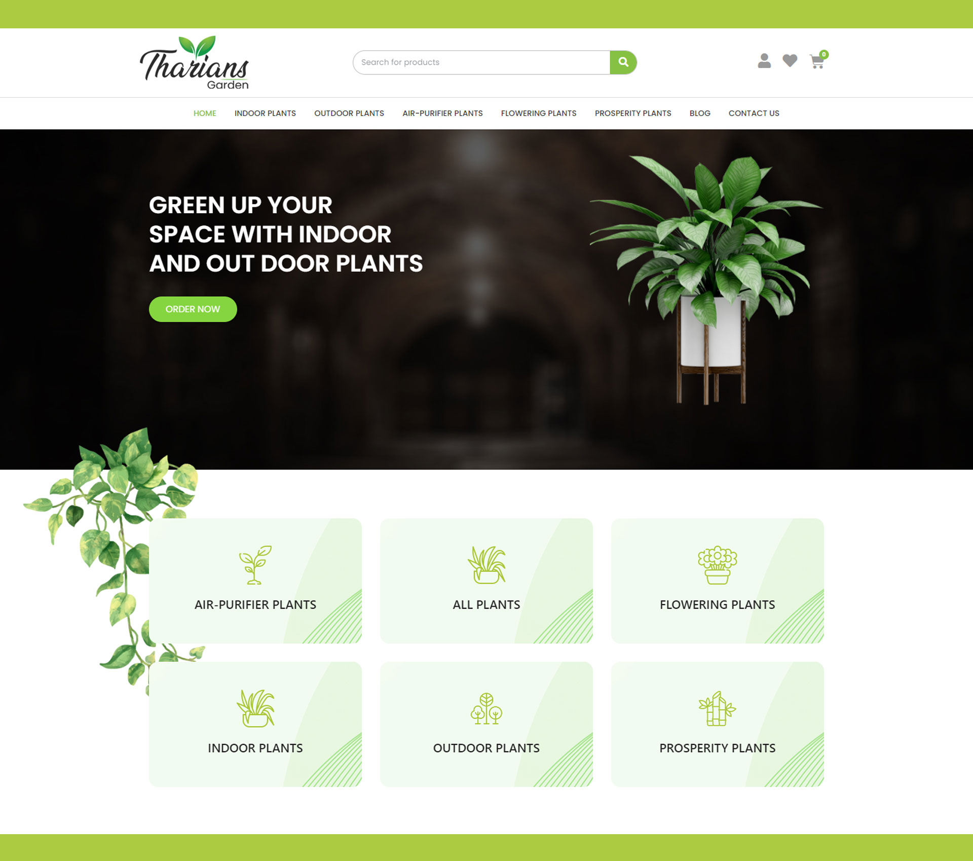 Tharians Gardens website screenshot from Maxcast archive