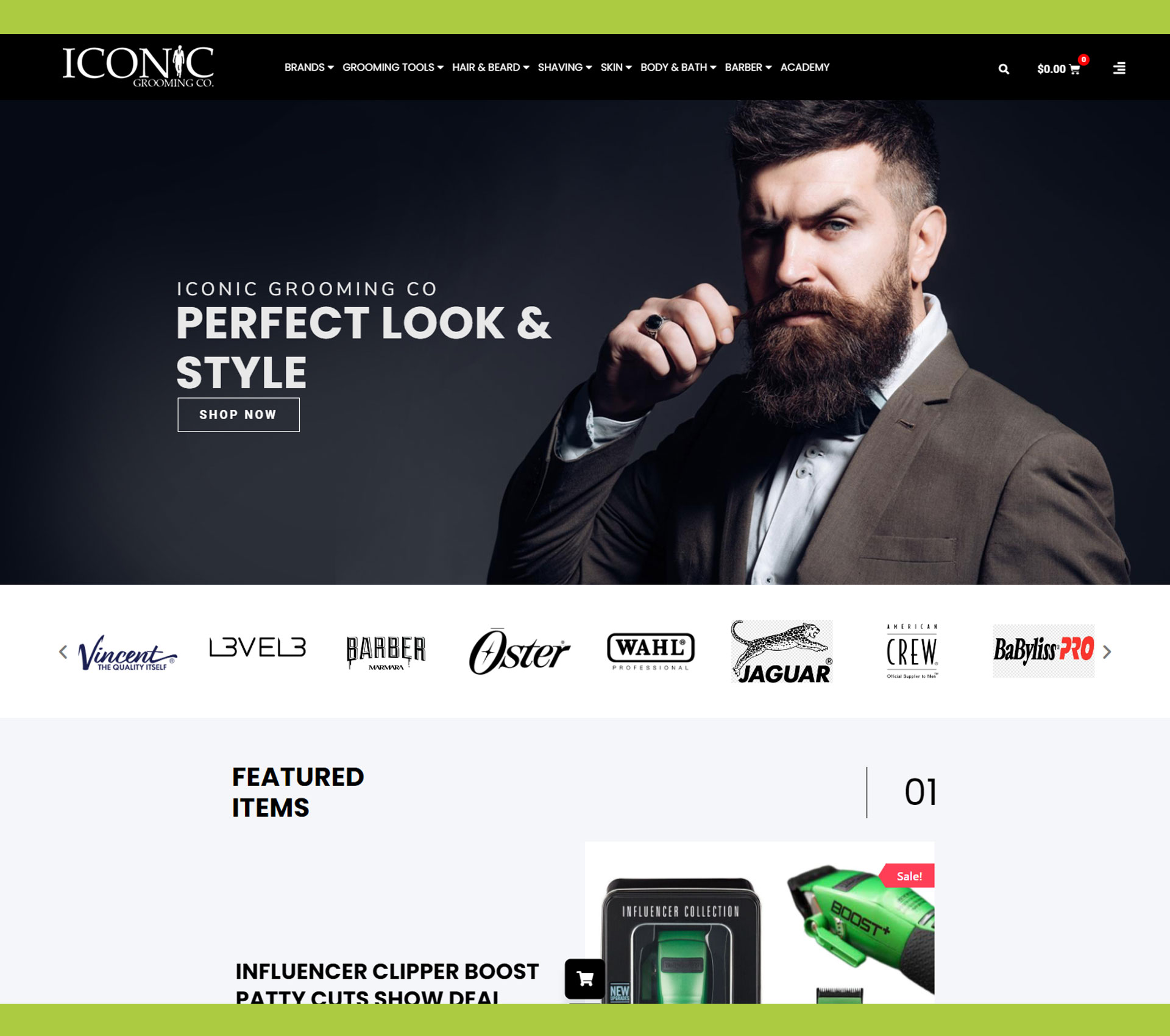 Iconic Men Grooming website screenshot from Maxcast archive