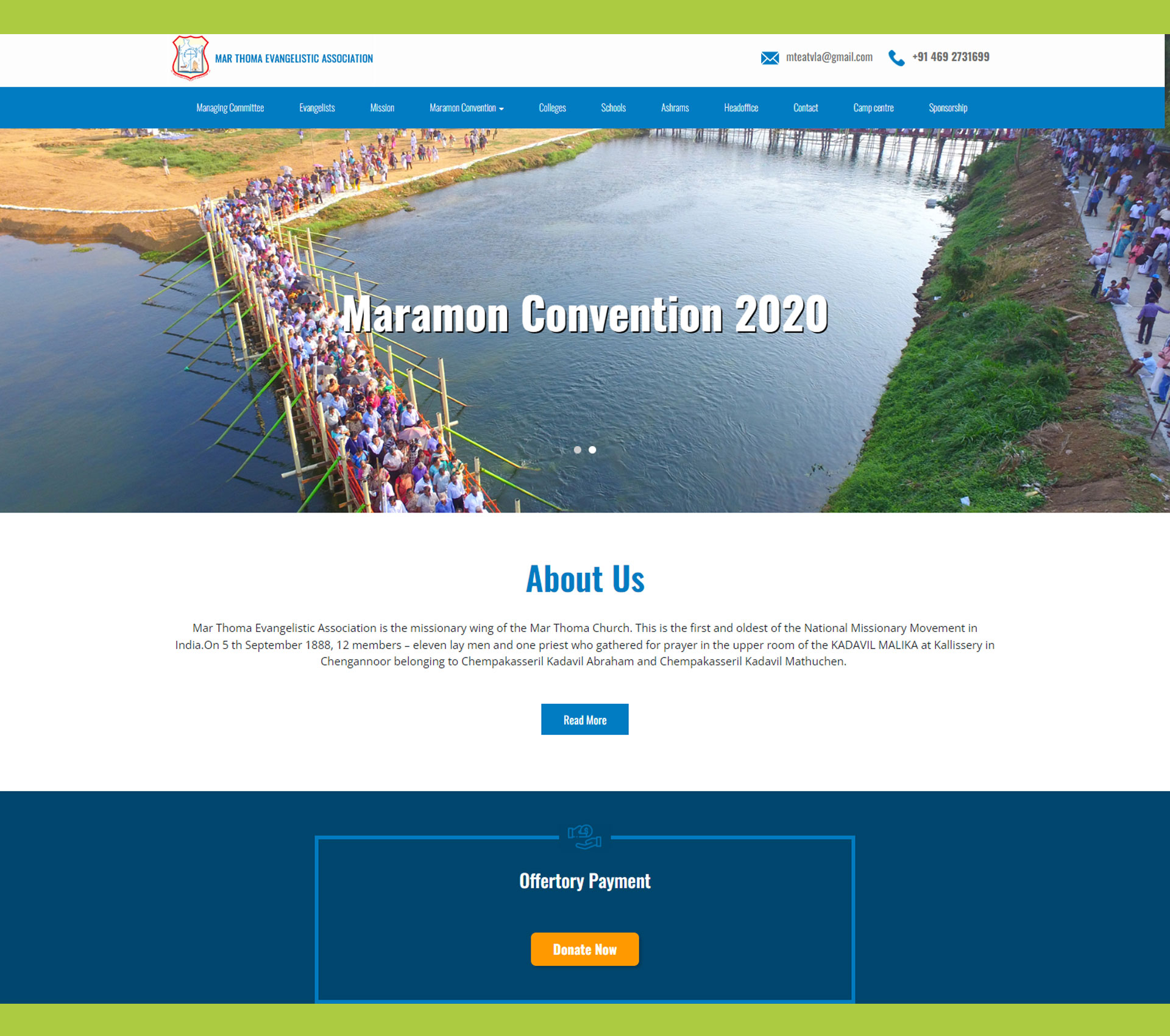Mar Thoma Evangelistic Association website screenshot from Maxcast archive
