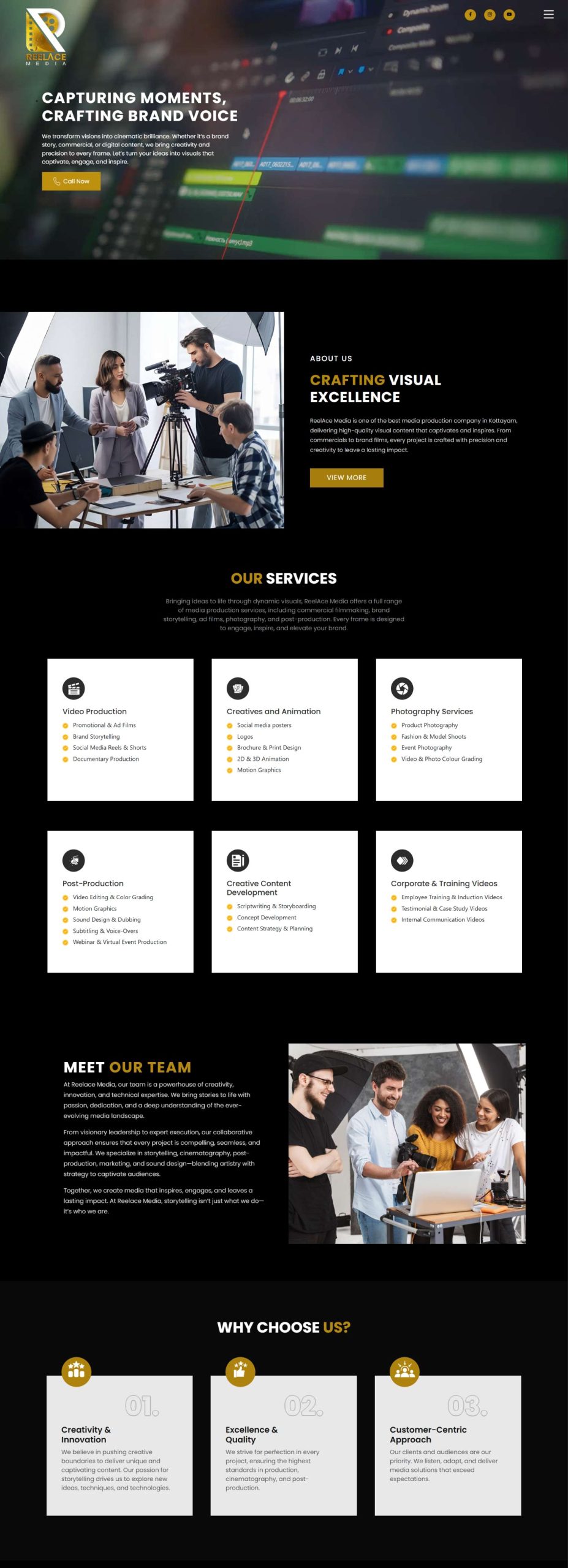 Reelace Media website screenshot from Maxcast archive