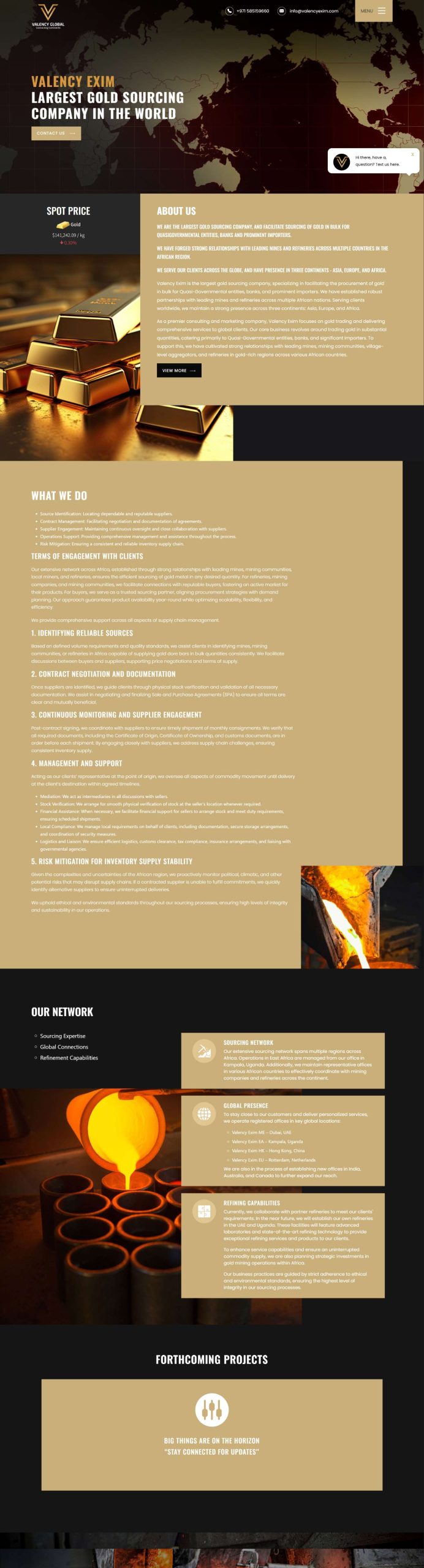 Valency exim website screenshot from Maxcast archive