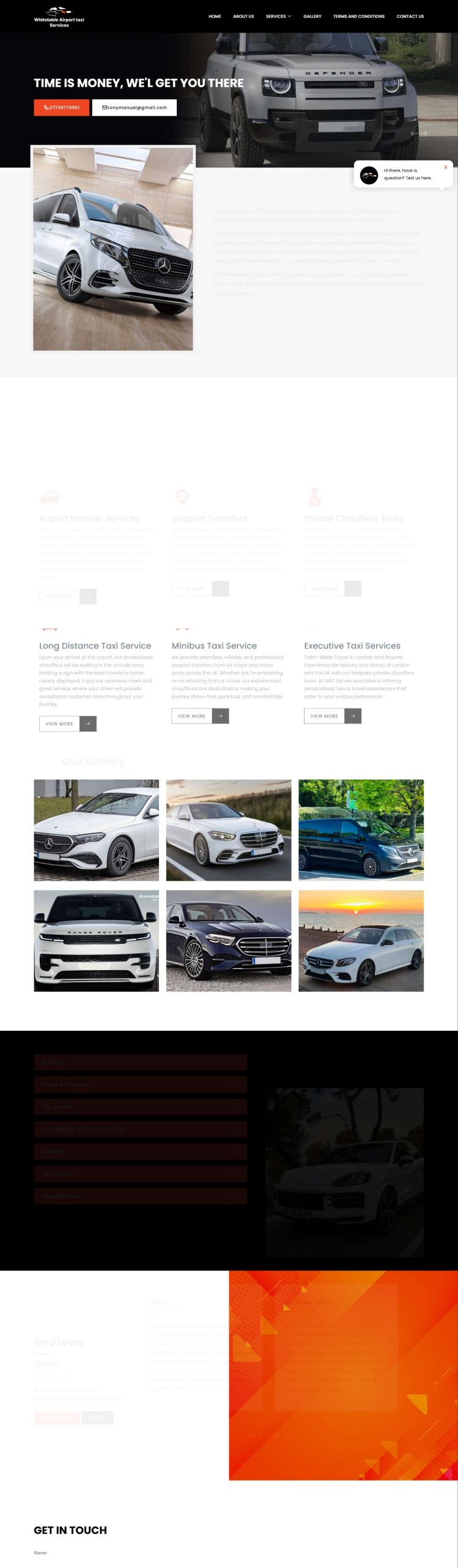 Whitstable Airport Taxi Services website screenshot from Maxcast archive